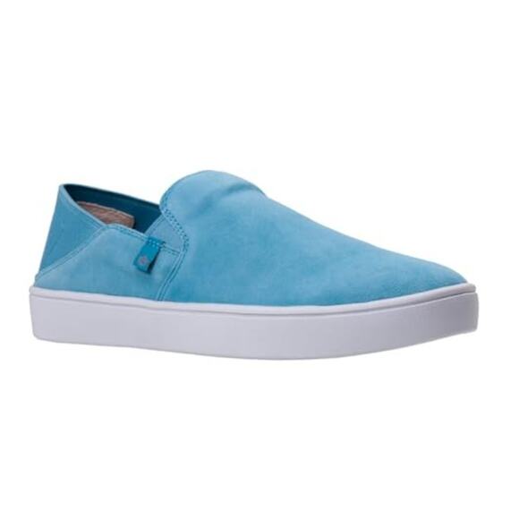 Spenco Shoes - Spenco Womens Saylor Slip On Sneakers Size 7 Aqua Sea Blue Leather APMA NIB